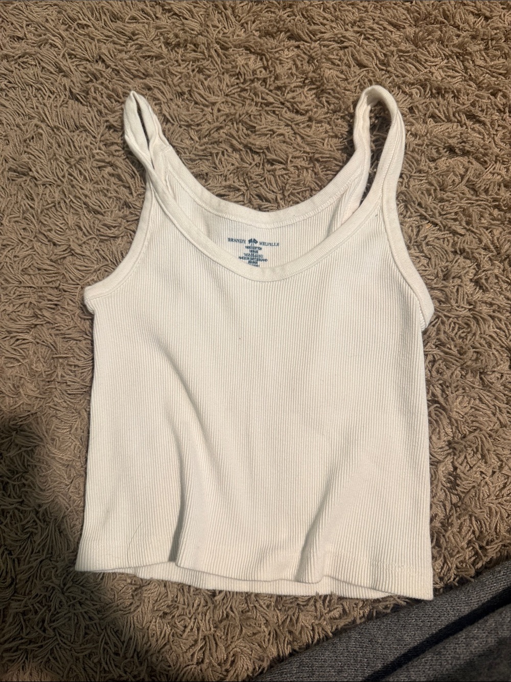 Brandy Melville white ribbed tank top